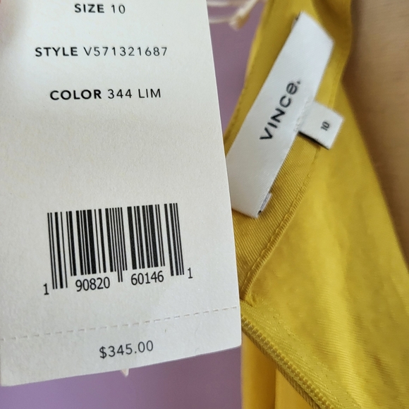 NWT Vince Golden Yellow V-Neck Cami Cropped Wide Leg Silky Jumpsuit - Picture 14 of 16
